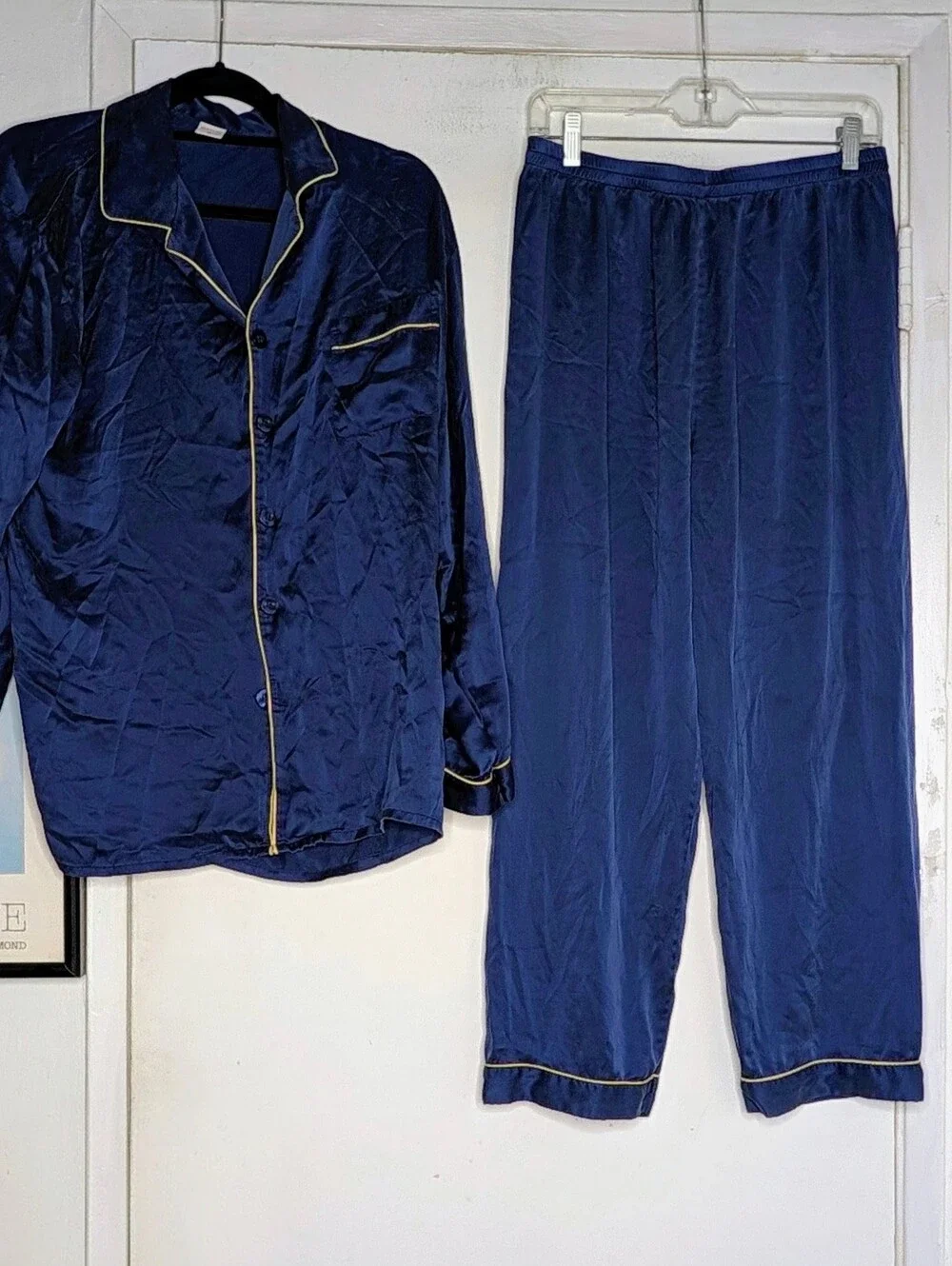 Silksilky Mulberry Pajama Set in Blue size medium EUC